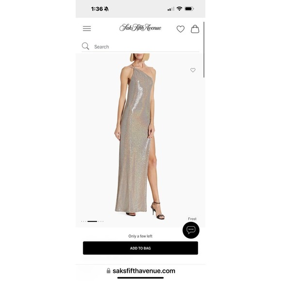 The Sei Metallic One-Shoulder Gown Open Back Sleeveless Size M NWT $679 - Picture 7 of 13